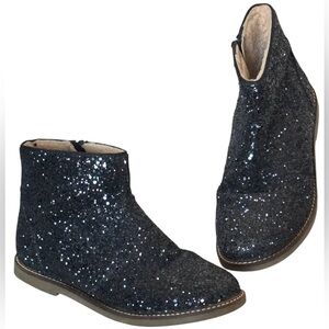 Boden Blue Sparkle Glitter Boots Size 36 EU 5.5 US Zip